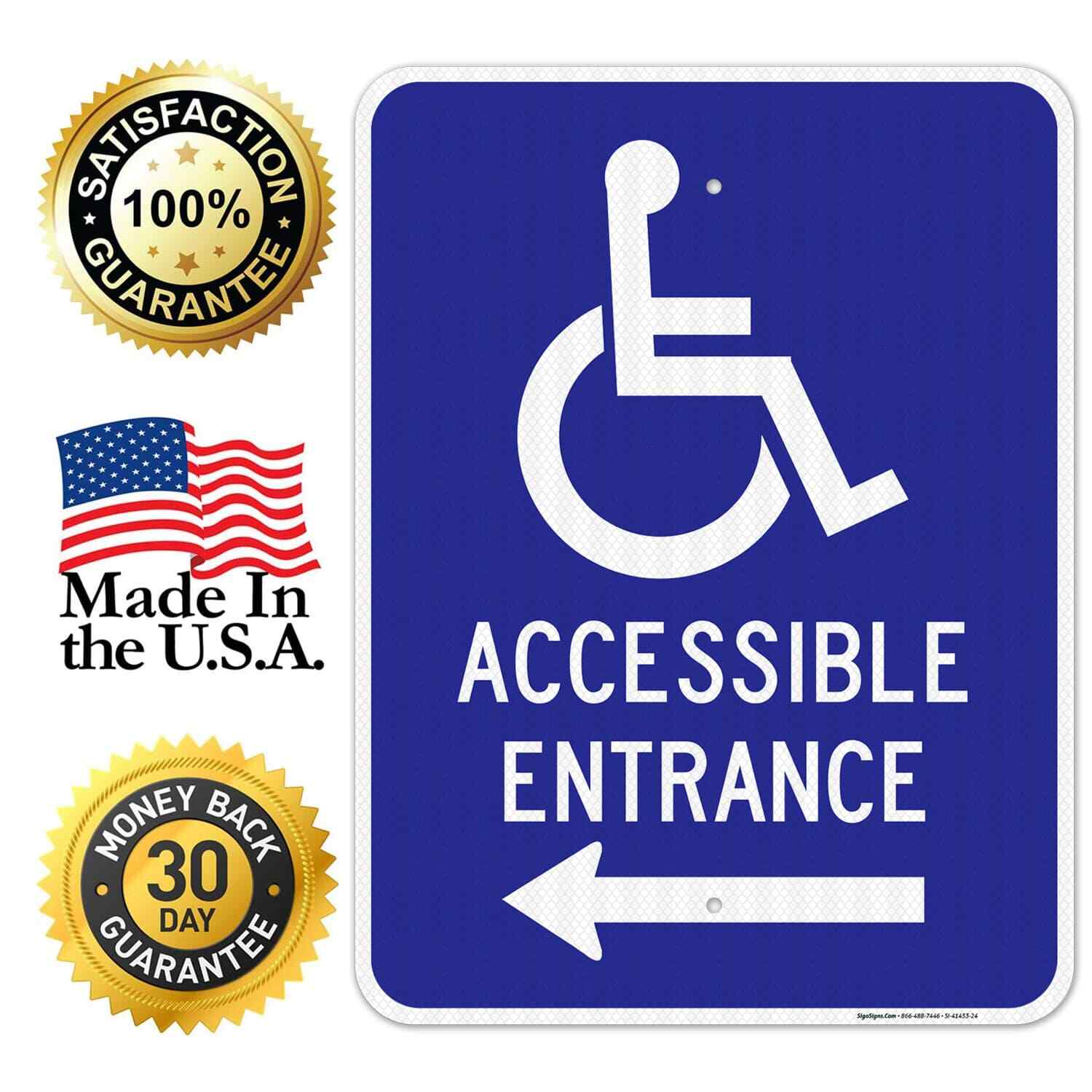 Accessible Entrance Left Sign,