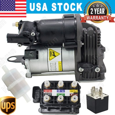 Air Suspension Compressor Pump + Valve Block Air Filter Relay Fit Mercedes W221