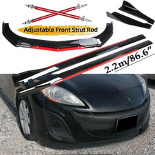 For 2010-2013 Mazda 3 Front Bumper Lip Splitterspoiler Side Skirt Bod Kit