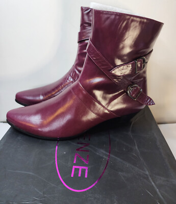 Firenze Women's Leather Burgundy Calf-Height Boots Euro Size 39 US 8 w/Box