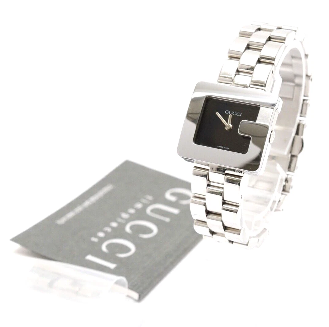 Montre suisse GUCCI 3600L cadran argent G cadran noir carré quartz 24 mm avec garantie