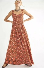 Free People Dress Glow Up Maxi Dress Orange Floral. Size XS rrp $168