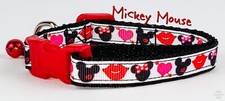 Mouse cat & small dog collar 1/2" wide adjustable handmade bell or leash