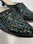 Womens Black Satin Rhinestone Pointed Toe Kitten Heel Mules Size 9.5 — photo 9