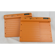 x2 Automatic Chicken Coop Door Battery Powered Programmable LCD Screen Orange