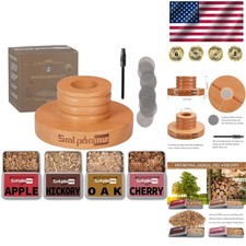 Portable Cocktail Smoker Kit with Cherry Wood Finish & Flavor Wood Chips