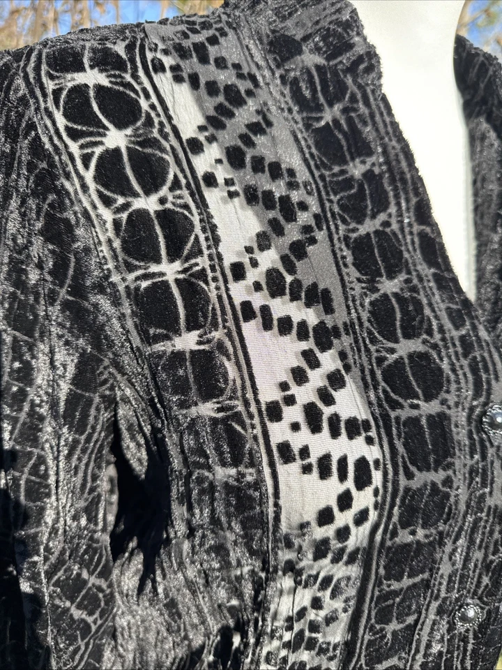 Top de terciopelo negro de colección años 90 Y2K caprichoso hada bruja renacimiento largo pequeño nuevo con etiquetas Foto 4 de 4