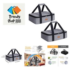 Double Casserole Carrier for Hot or Cold Food, Expandable Insulated Bag, Perf...