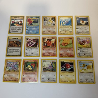 Lot Of 15 Vintage Pokémon TCG WOTC Cards Various Sets Nintendo Trainer & Pokémon