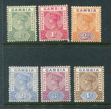 Gambia #20-25 Victoria Complete Set [Mint Hinged]
