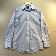 Stafford 15 34/35 Fitted Travel Performance Super Shirt Light Blue Dress Shirt