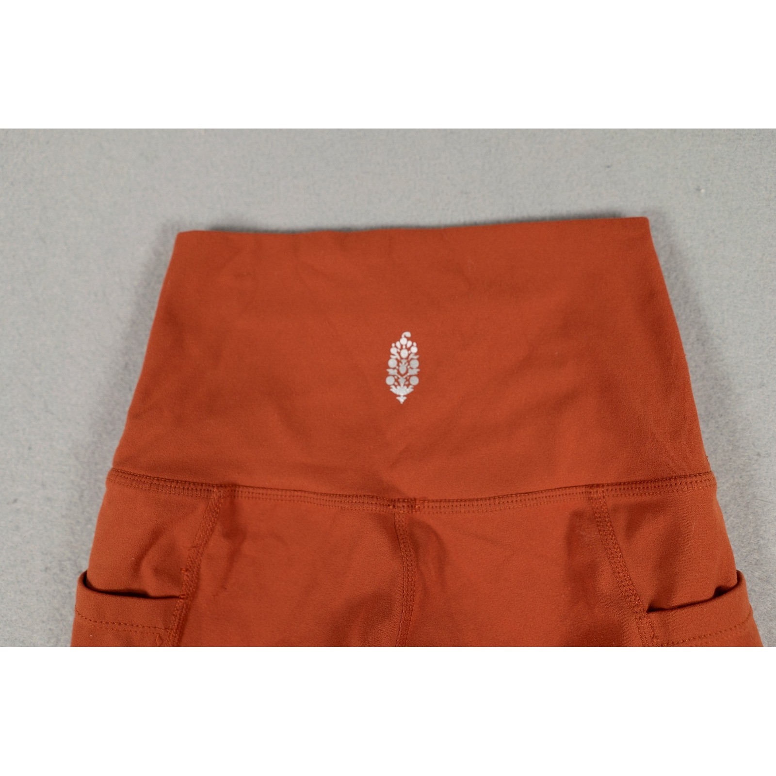 FP Movement Womens Biker Shorts High Waisted Side Pockets Rust Orange Size XS image 3