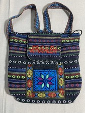Vintage Colorful Cloth Jerusalem Backpack Purse Embroidered Tapestry