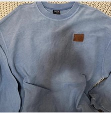 Mackinac Island Unisex Sweatshirt Large Blue Ribbed Crewneck Logo Vintage