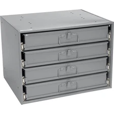Durham Steel Compartment Box Rack HD Bearing with 4 of 24-Compartment Boxes 20 x