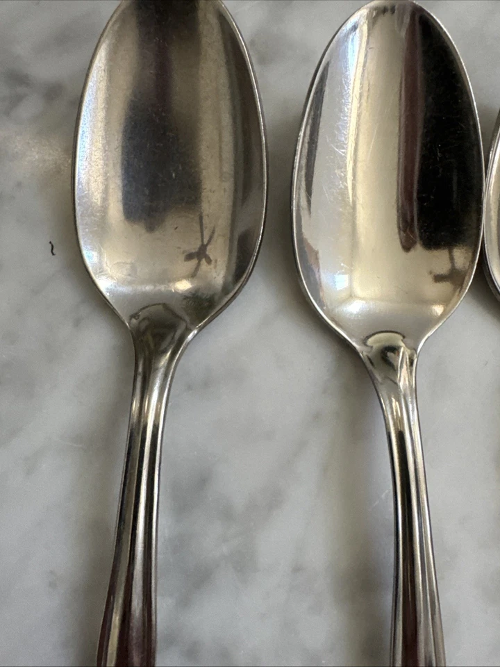 Talheres Superior Chapel Hill aço inoxidável EUA 4 colheres de chá vintage excelente - Imagem 3 de 4