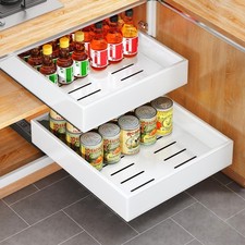 2Pack Pull out Cabinet Organizer, 21"Deep, Heavy Duty Full-extension Slide ou...