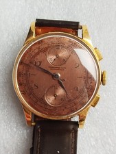 montre chronographe anti magnétique suisse or massif 18 k vintage années 50