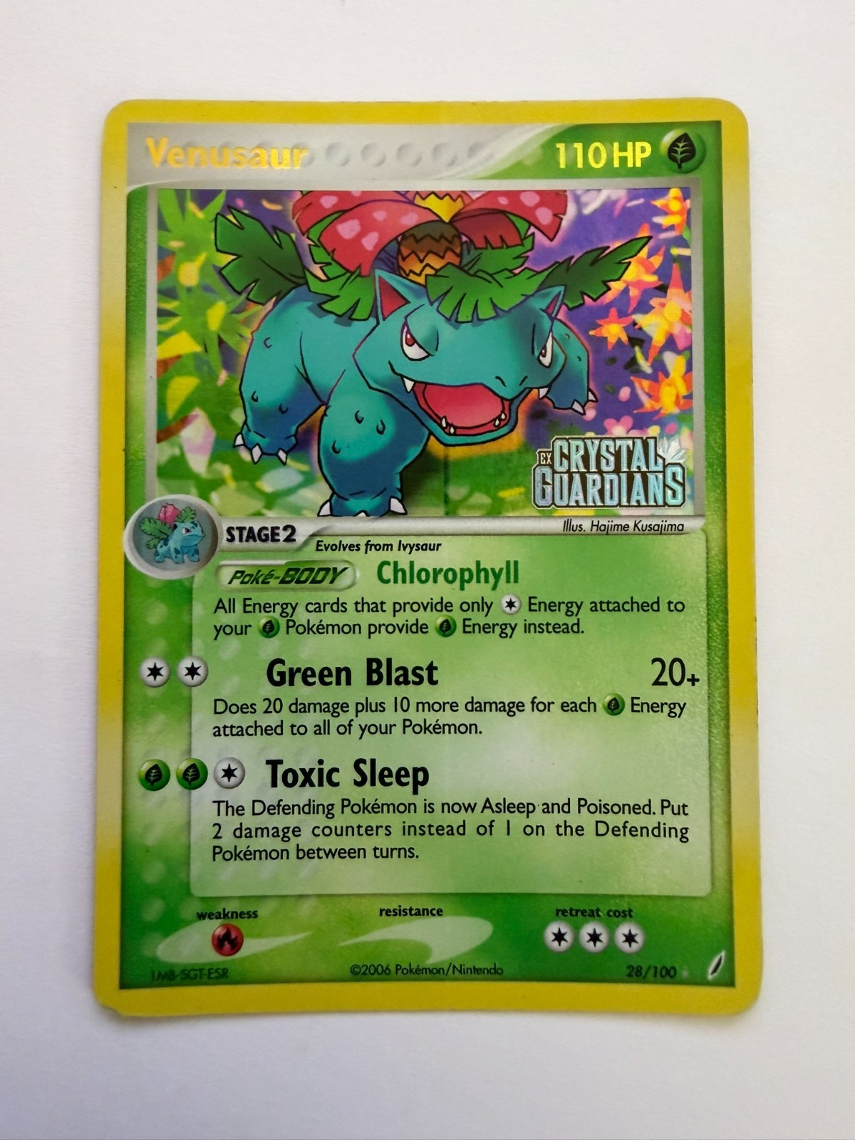 Pokemon Venusaur 28/100 EX Crystal Guardians Stamped Reverse Holo Rare 2006