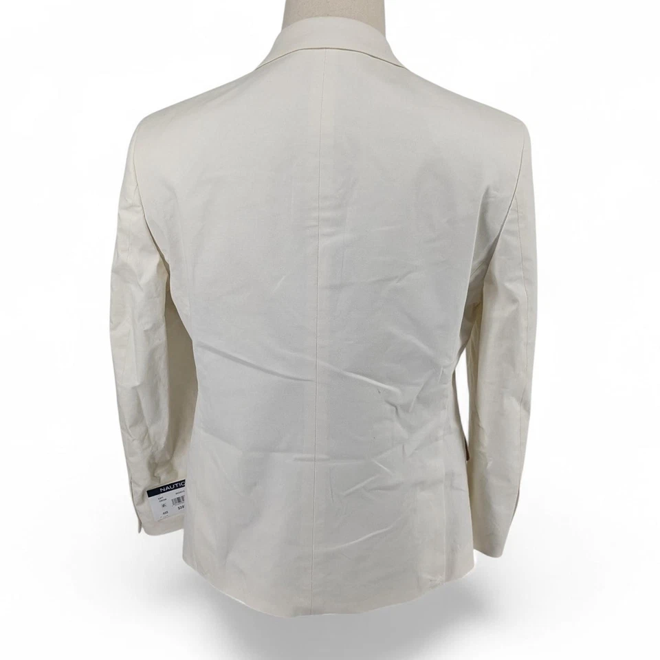 Nautica 男式现代版型 2 件套弹力西装夹克 40 S 裤子 34 x 29 奶油色 — 第 4/4 张图片