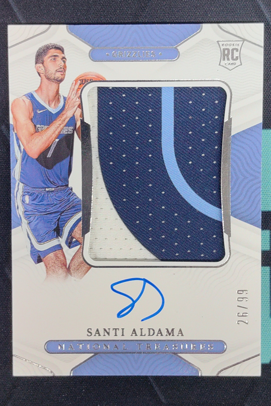 2021-22 Panini National Treasures Santi Aldama Rookie Patch Auto RC RPA /99 #122