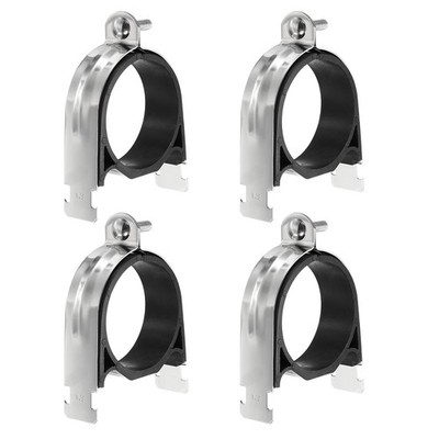 4x Gummi-Dämpferklemmbügel 3'' Edelstahl für Strut Clamp Silber Schwarz