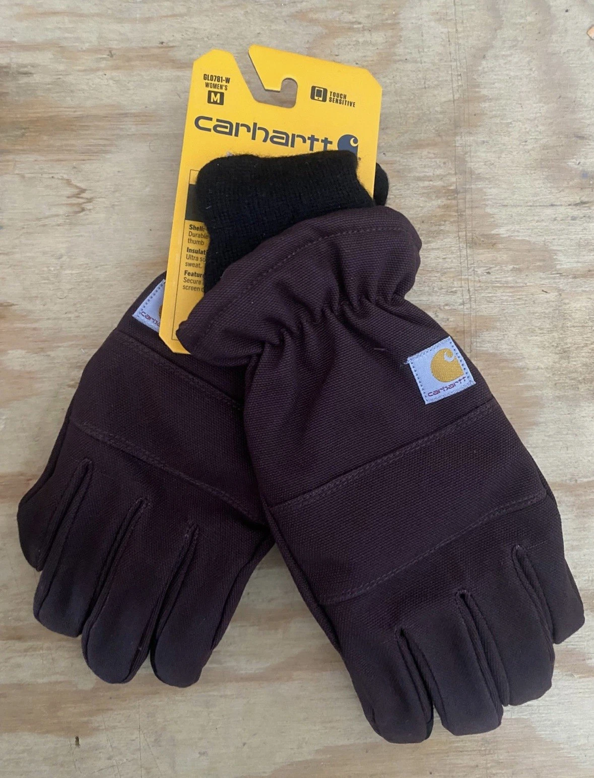 NEW Women Carhartt GL0781W Duck Knit Cuff Cold Work Snow Gloves Insulated Medium