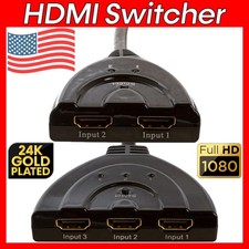 2x1 3x1 HDMI Pigtail Switcher HDMI Switch Cable Selector 1080p HDTV PC Laptop