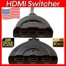 2x1 3x1 HDMI Pigtail Switcher HDMI Switch Cable Selector 1080p HDTV PC Laptop