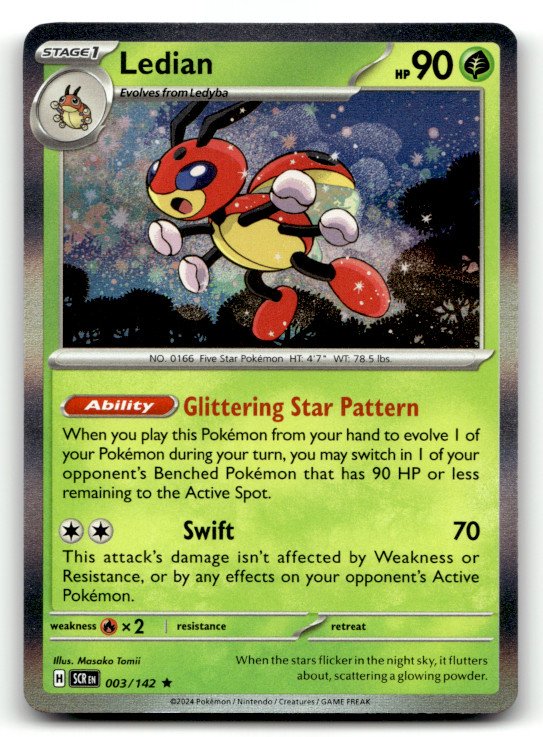 Ledian 003/142 Holo Rare SV07: Stellar Crown LP