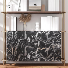 Black Marble Peel and Stick Countertops 15.7"x118" Marble Contact Paper for C...