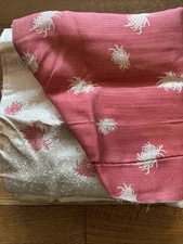 Vintage Mei Wah Hong Kong Chinese Brocade Jacquard Fabric Pink White 28” x 114”