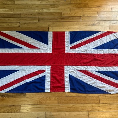 Vintage Union Jack Flagge genäht Made in England 88 x 183 cm 2 10x6  Baumwolle