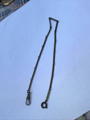 Antique Victorian Bar Link Pocket Watch Chain Swivel Dog Clip Spring Ring
