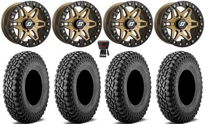 Sedona Split 6 Bdlk 14''Wheels Br +30mm 30''Incursion A/T Tires TexTron Wildcat XX