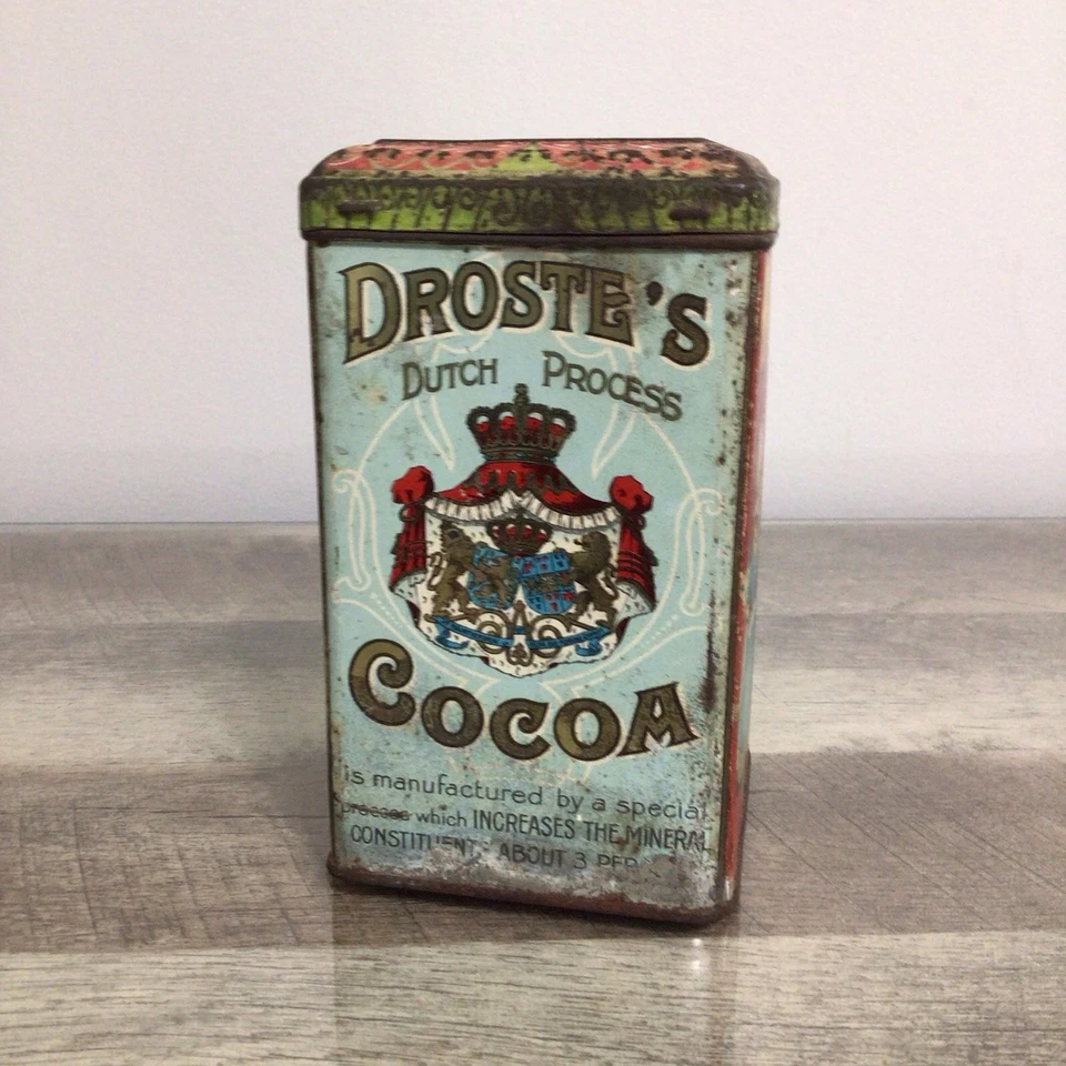 DROSTE'S Dutch Process Cocoa Advertisement Empty Tin Antique - Image 3 of 4