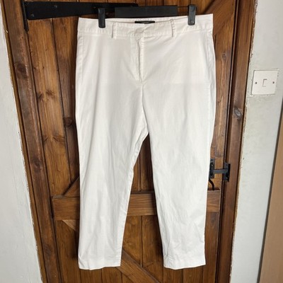 Weekend Max Mara Hose weiß Baumwolle Cropped Zigarette Stretch W31 L26