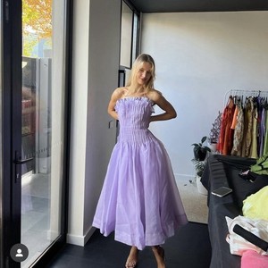 strapless open back dress Violette Bubble Hem Mini Dress in Colour Impressionist Size 6 - Women’s Designer Dresses