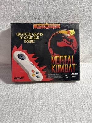 Sealed 1992 Mortal Kombat Gravis Gamepad Edition PC Big Box 3.5 Floppy  Rare