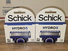 2-Boxes, Schick Hydro 5 Blades, 4-Pack Cartridges (8-Total) w/ Skin Guards & Gel
