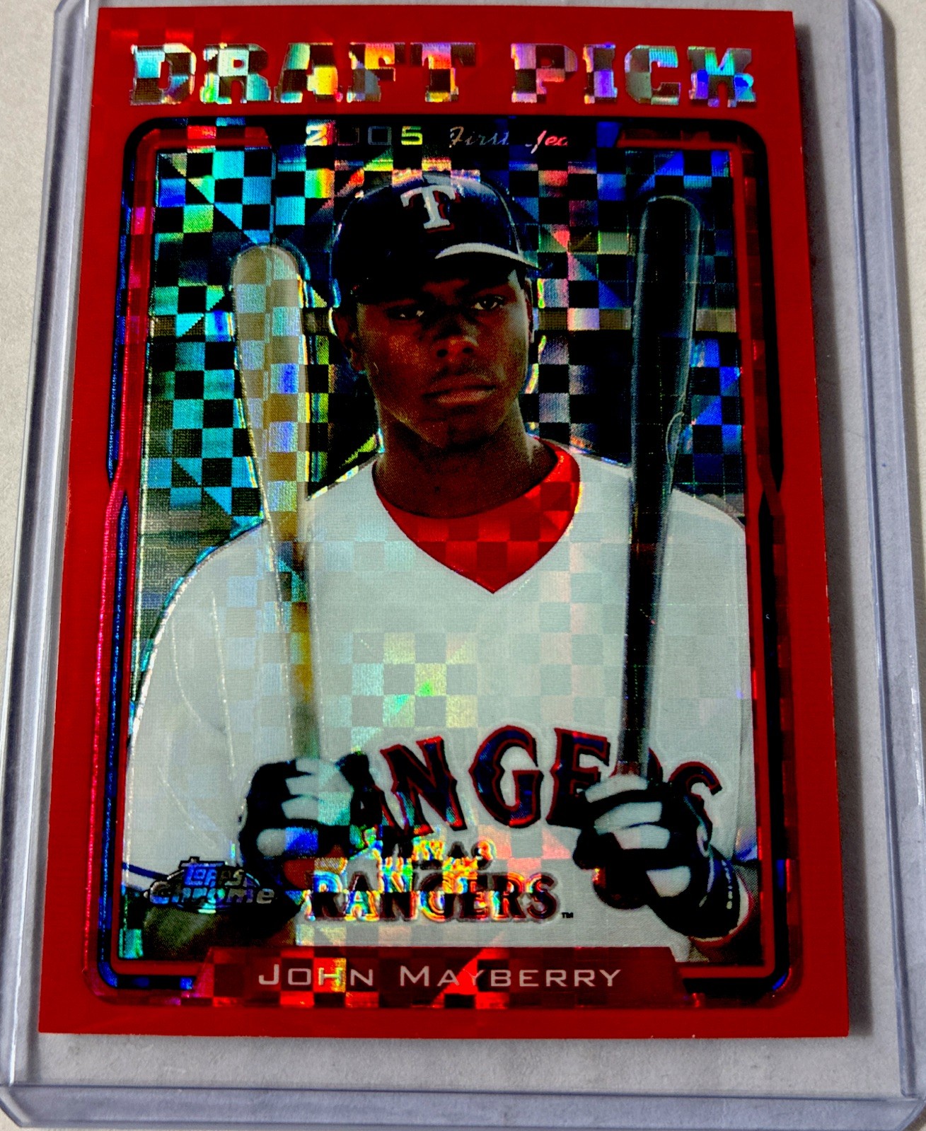 #/65 Red X-Fractor- 2005 Topps Chrome Update - John Mayberry #UH199