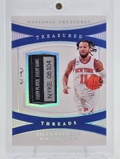 2022-23 Panini National Treasures Jalen Brunson Game Used Laundry Tag 1/1 Knicks