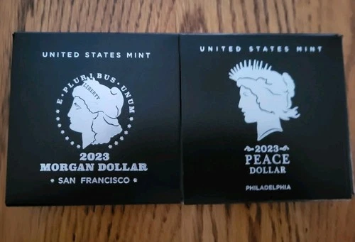 2023 S Proof Morgan and P Peace Silver Dollar 2 Coin Set W/COA Free Shipping