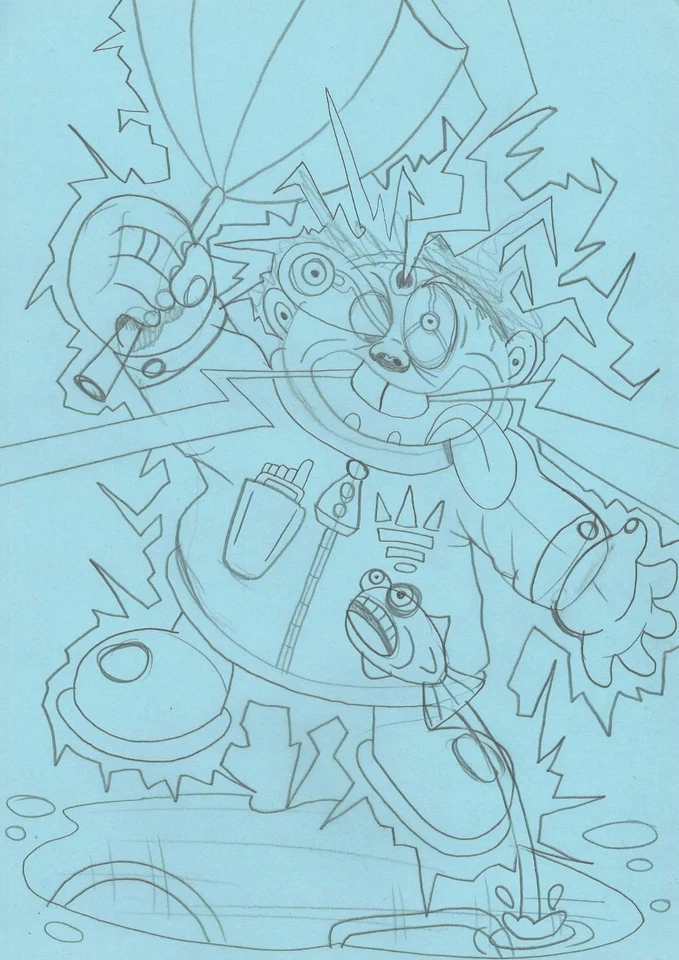 Garbage Pail Kid Oversize Sketch stormy heather  dark  Edition Horror Inks A4 - Image 2 of 2