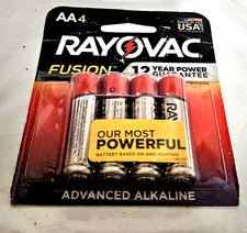 RAYOVAC FUSION-AA ADVANCED ALKALINE BATTERRIES 4CT-12 YEAR POWER GURANTEE-NEW