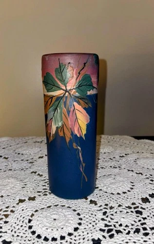 Antique 1920s Weller Hudson Art Pottery Matte Blue 8.5”