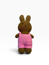 Just Dutch Crochet Miffy Bunny Plush Brown Cotton Amigurumi Handmade Doll