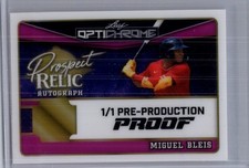 Miguel Bleis 2025 Leaf Optichrome Baseball 1/1 Pre Production Proof