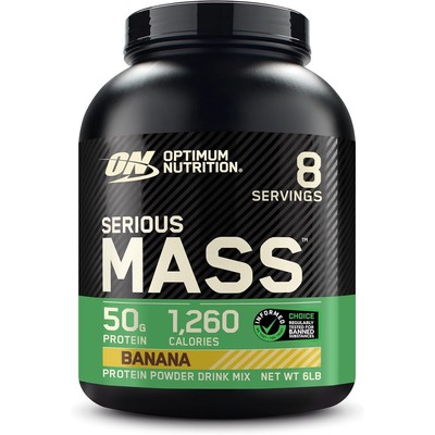 Optimum Nutrition Serious Mass Banana 6 lb Weight Gainer Protein Powder 1250 Cal