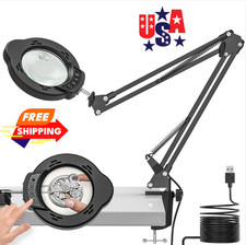 Magnifying Glass with Light and Clamp 15X 10X Desk Magnifying Lamp 84 LED Real